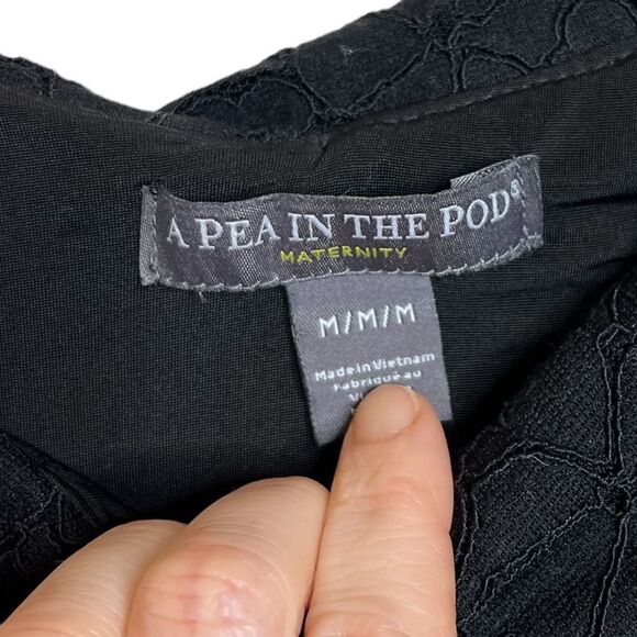 A Pea In The Pod Maternity Dress Black Floral Sz M - Picture 4 of 7